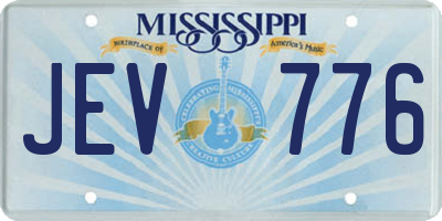 MS license plate JEV776