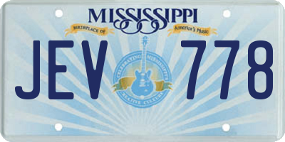 MS license plate JEV778