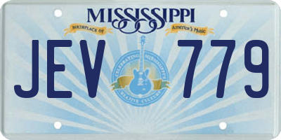 MS license plate JEV779
