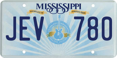 MS license plate JEV780