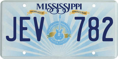MS license plate JEV782