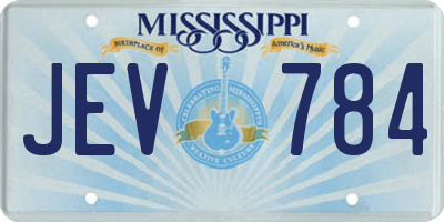 MS license plate JEV784
