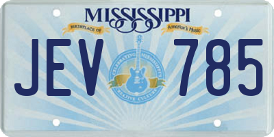 MS license plate JEV785