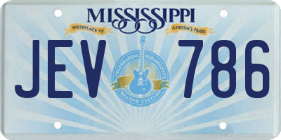 MS license plate JEV786