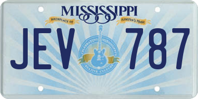 MS license plate JEV787