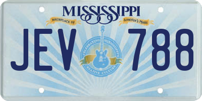 MS license plate JEV788