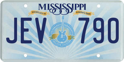 MS license plate JEV790