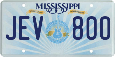 MS license plate JEV800
