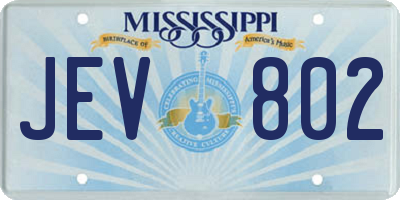 MS license plate JEV802