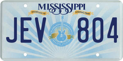 MS license plate JEV804