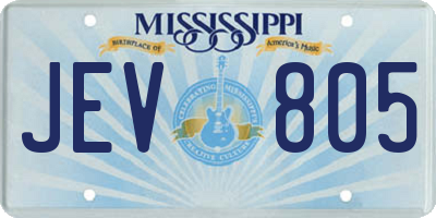 MS license plate JEV805