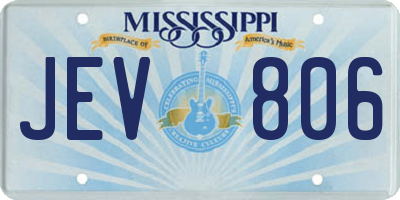 MS license plate JEV806