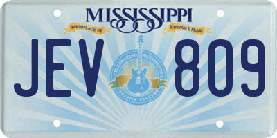 MS license plate JEV809