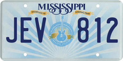 MS license plate JEV812