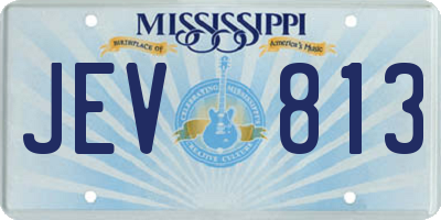 MS license plate JEV813