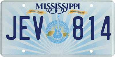 MS license plate JEV814