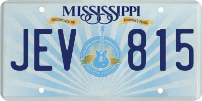 MS license plate JEV815