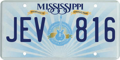 MS license plate JEV816