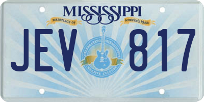 MS license plate JEV817