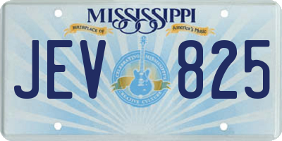 MS license plate JEV825
