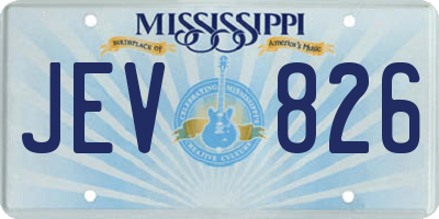 MS license plate JEV826