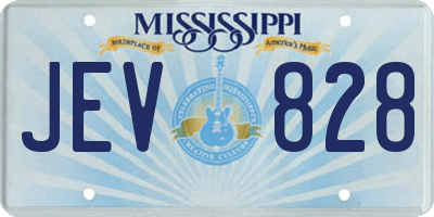 MS license plate JEV828