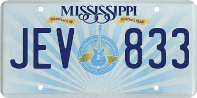 MS license plate JEV833