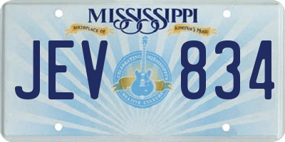 MS license plate JEV834