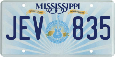 MS license plate JEV835