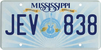 MS license plate JEV838