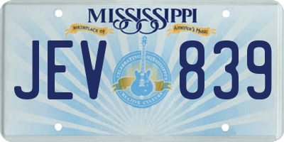 MS license plate JEV839