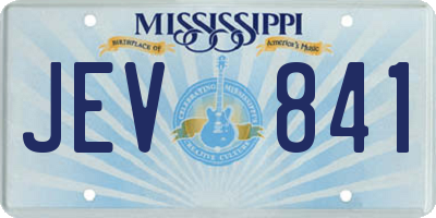 MS license plate JEV841