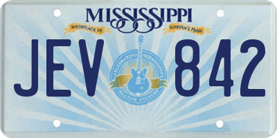 MS license plate JEV842