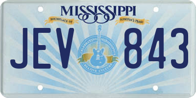 MS license plate JEV843