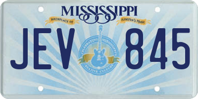 MS license plate JEV845