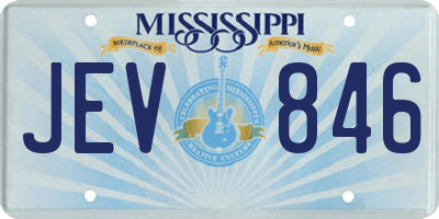 MS license plate JEV846