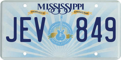 MS license plate JEV849