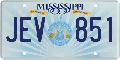 MS license plate JEV851