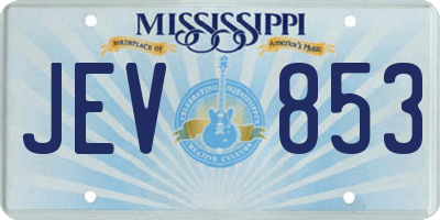 MS license plate JEV853