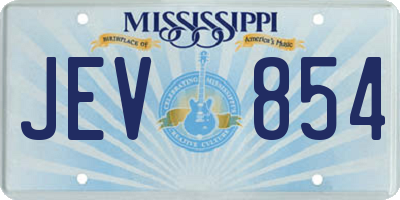 MS license plate JEV854