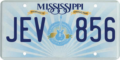 MS license plate JEV856