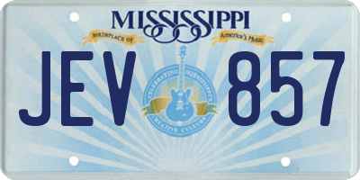 MS license plate JEV857