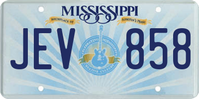MS license plate JEV858