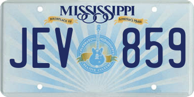MS license plate JEV859