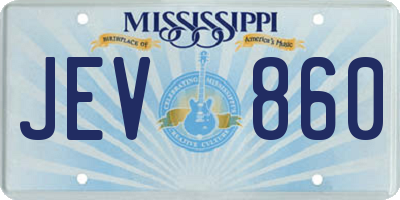 MS license plate JEV860