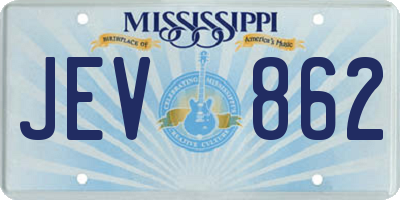 MS license plate JEV862