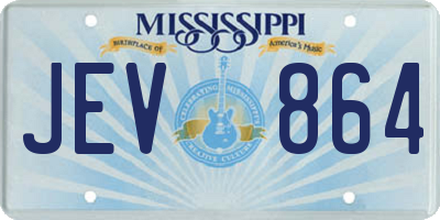 MS license plate JEV864
