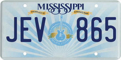 MS license plate JEV865