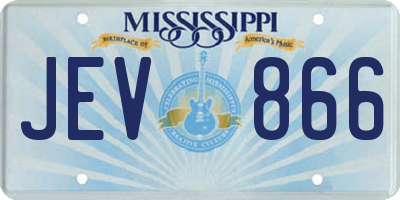 MS license plate JEV866