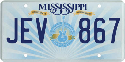 MS license plate JEV867